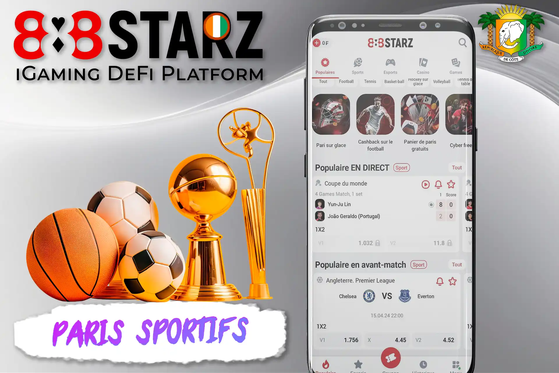 Parier sur les sports sur l'application mobile