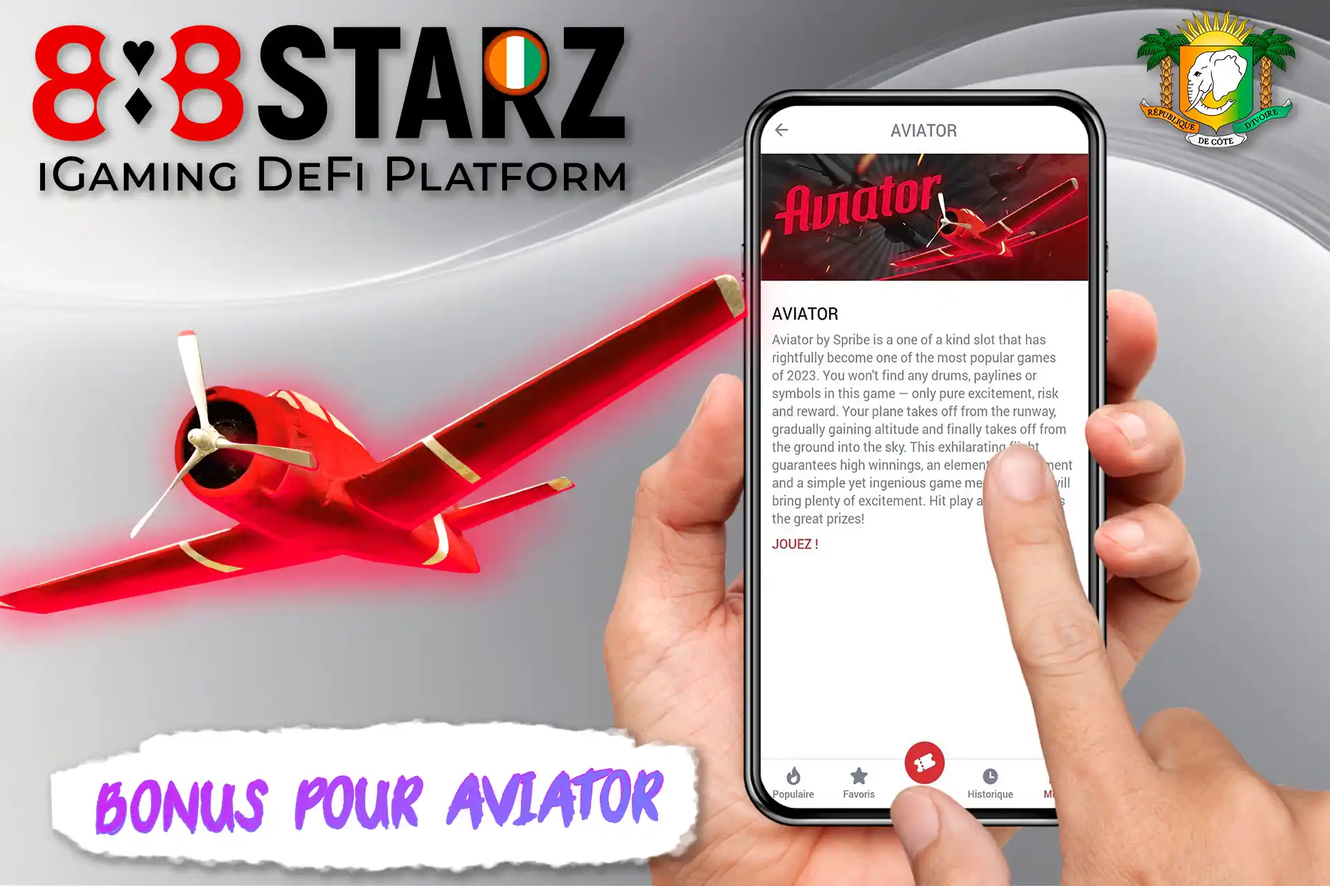 Bonus spécial pour le jeu de crash Aviator de 888starz