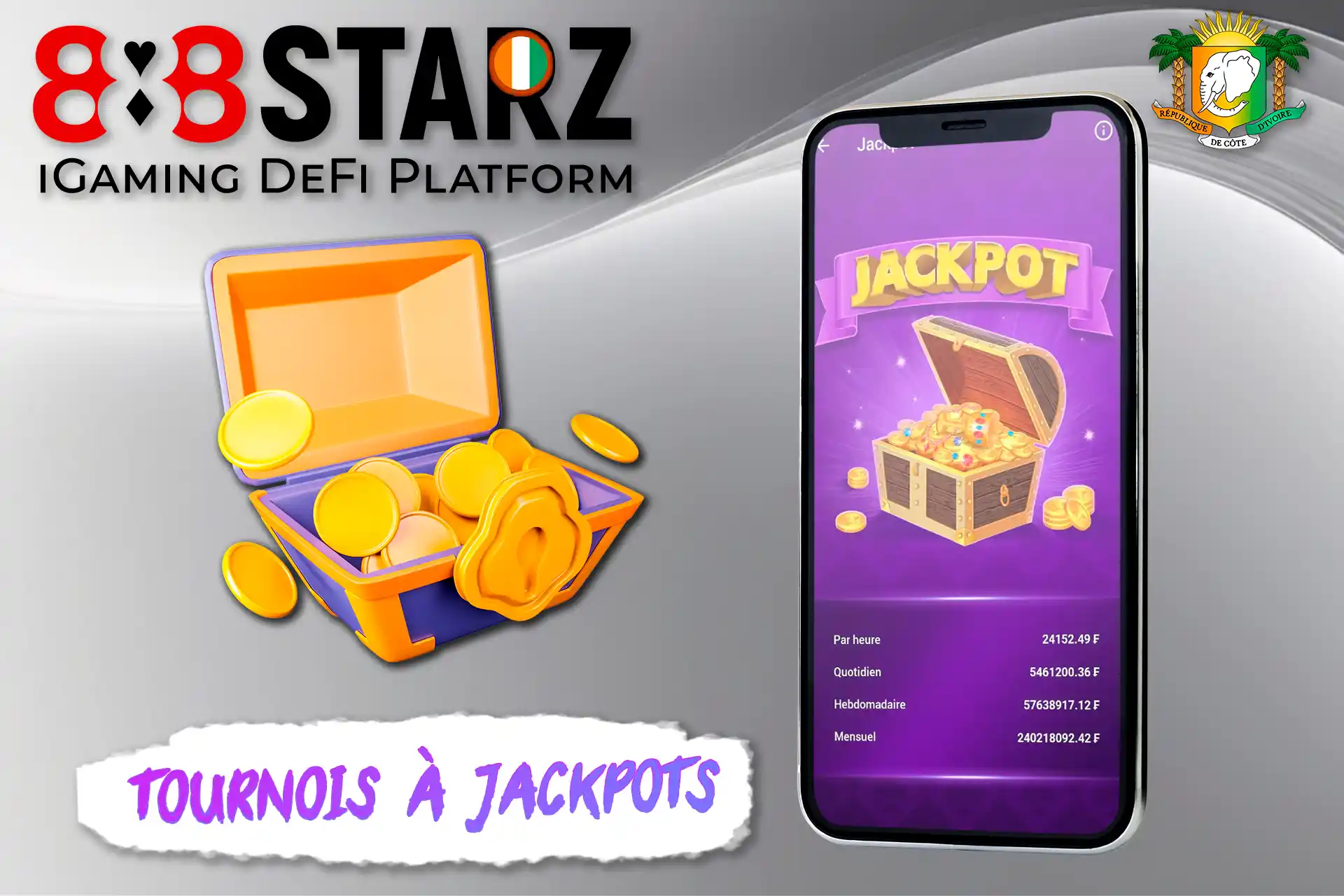 Jackpot énorme dans les tournois des jeux célèbres de 888starz