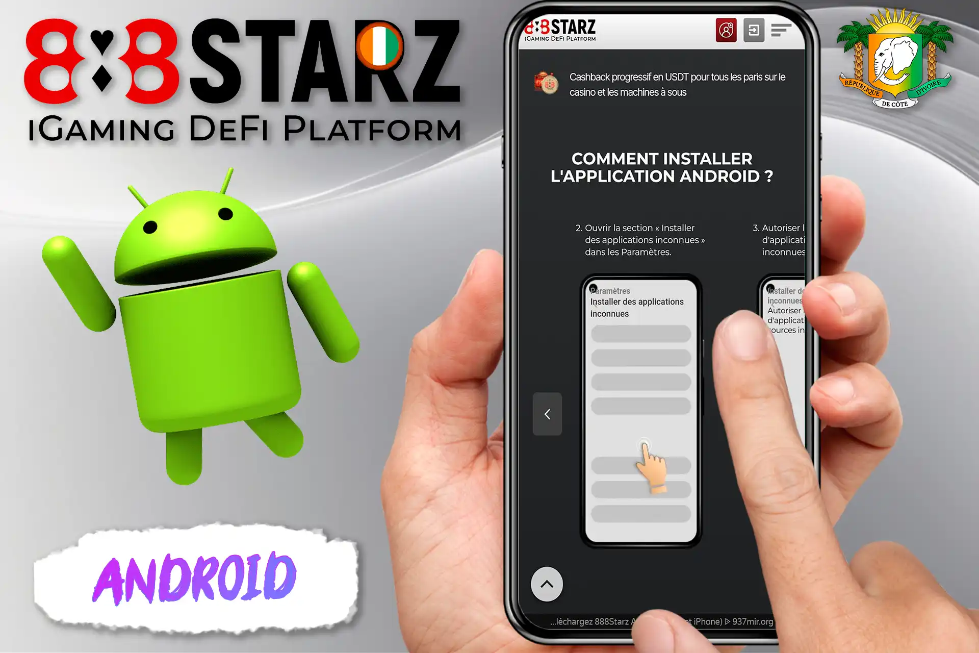 Description du téléchargement de l'application mobile 888starz pour Android