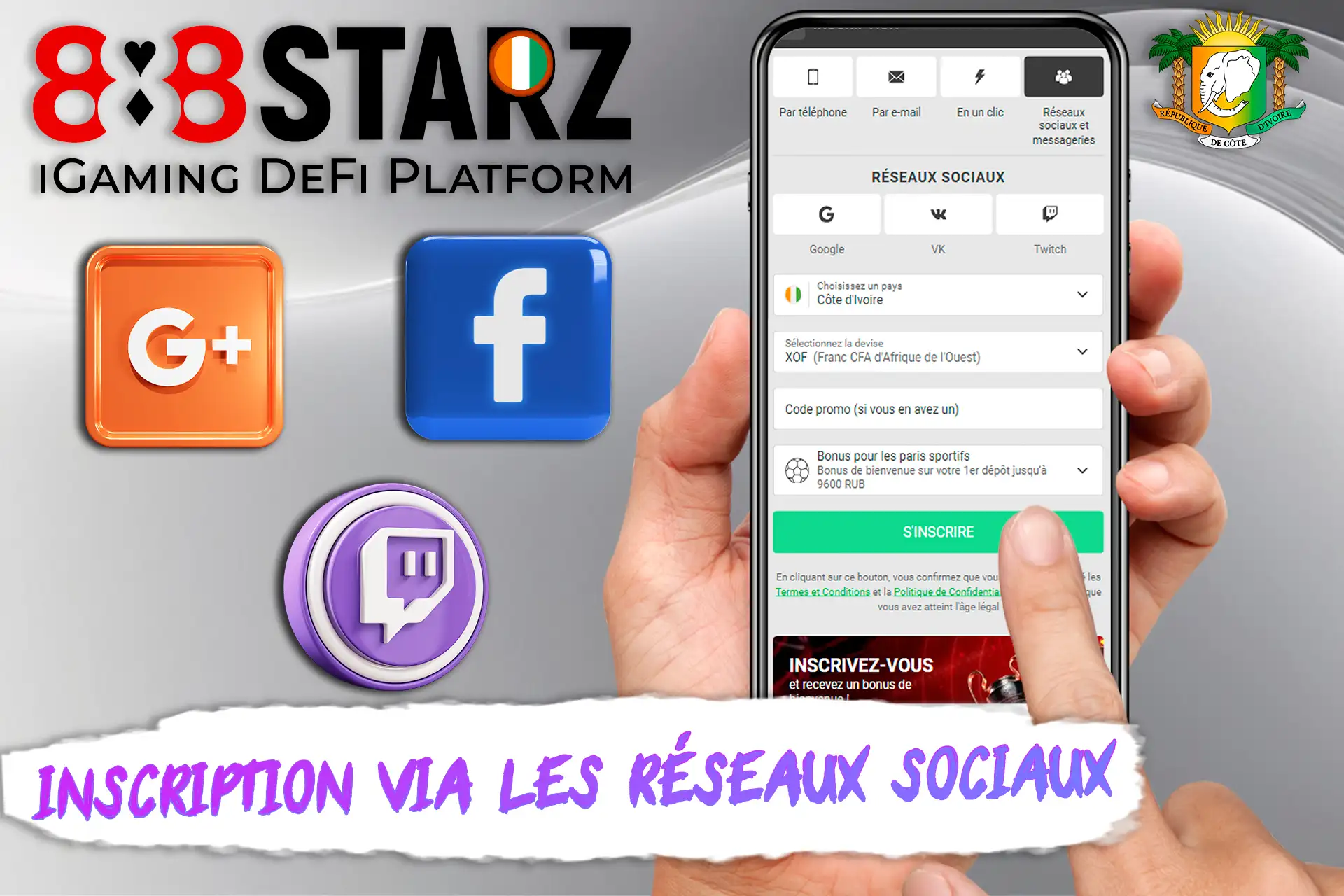 Comment s'inscrire au casino en ligne 888starz en utilisant les réseaux sociaux ?