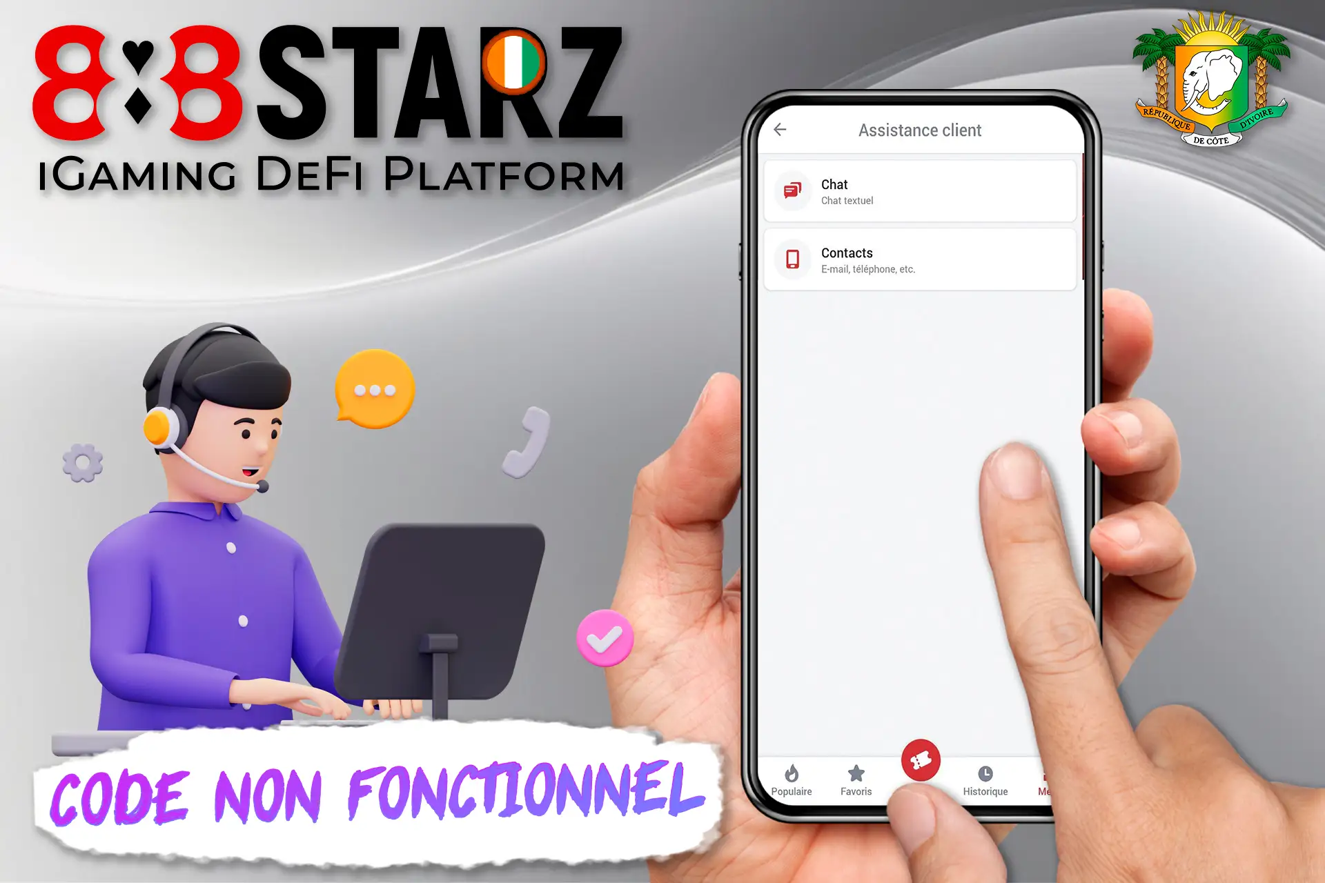 Aide pour un code promo du bookmaker 888starz qui ne fonctionne pas