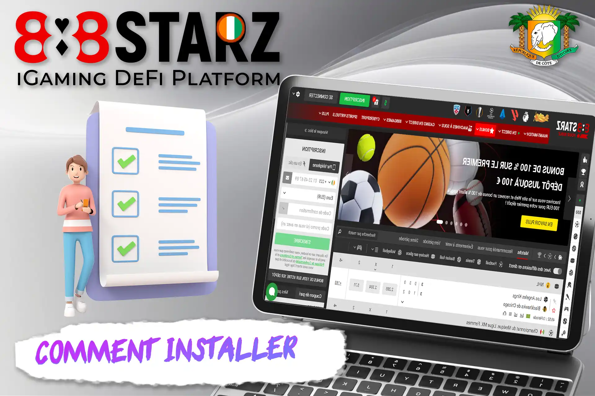 Installation de l'application 888starz sur un ordinateur portable