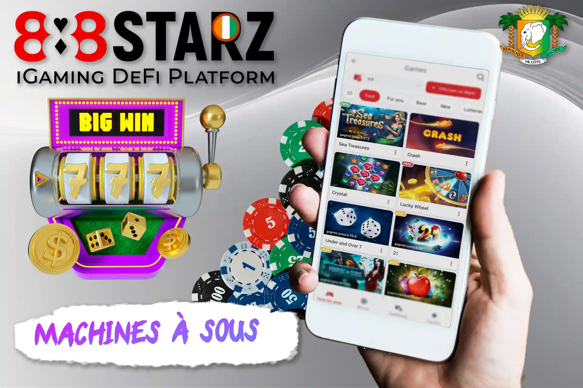 Les machines à sous dans l'application mobile 888starz