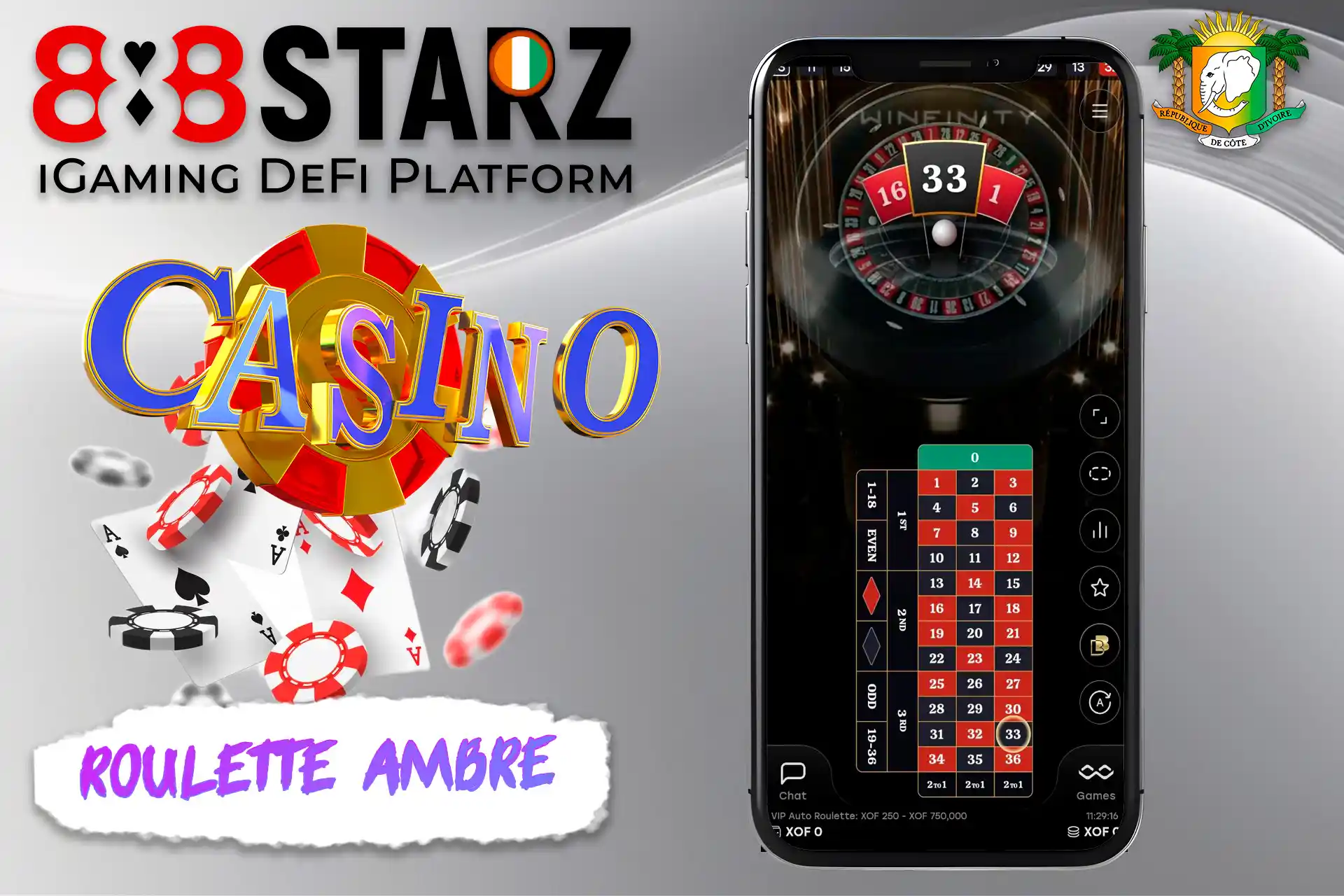 888Starz Roulette Ambre casino en ligne avec croupier en direct